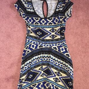 Blue Printed Dress